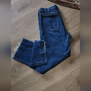 Vintage Calvin Klein Jeans Dark Wide Leg  Distressed Hem Sz 36 Made in USA 80'S